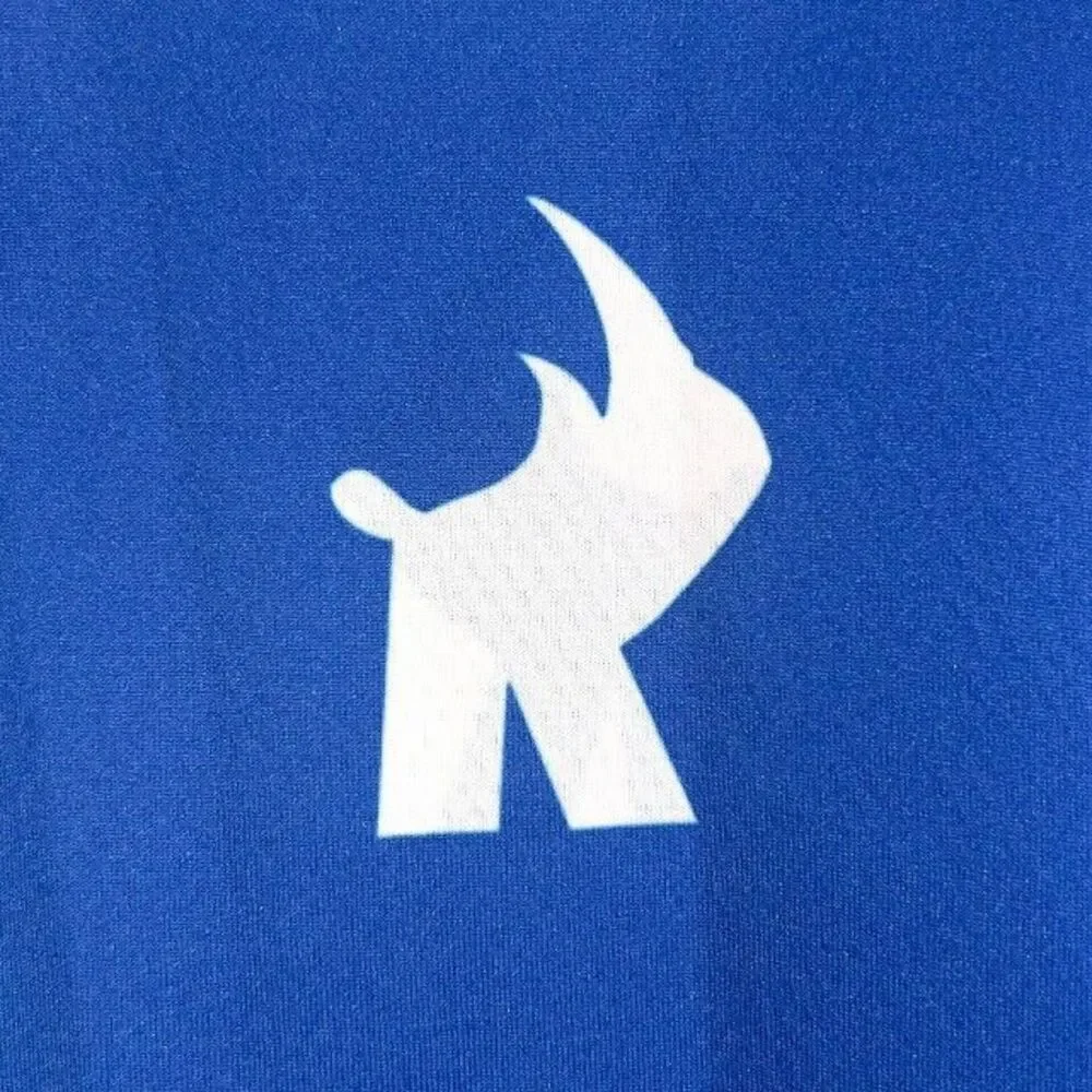 Rhino Lacrosse Academy Reversible Jersey Top Youth L/XL White Blue Orange# 18‎
